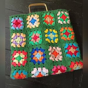 Vintage Granny Square Tote Bag